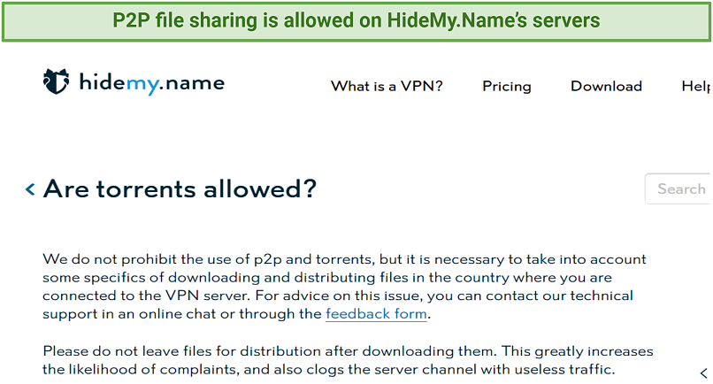 Torrenting — Allowed on All Servers